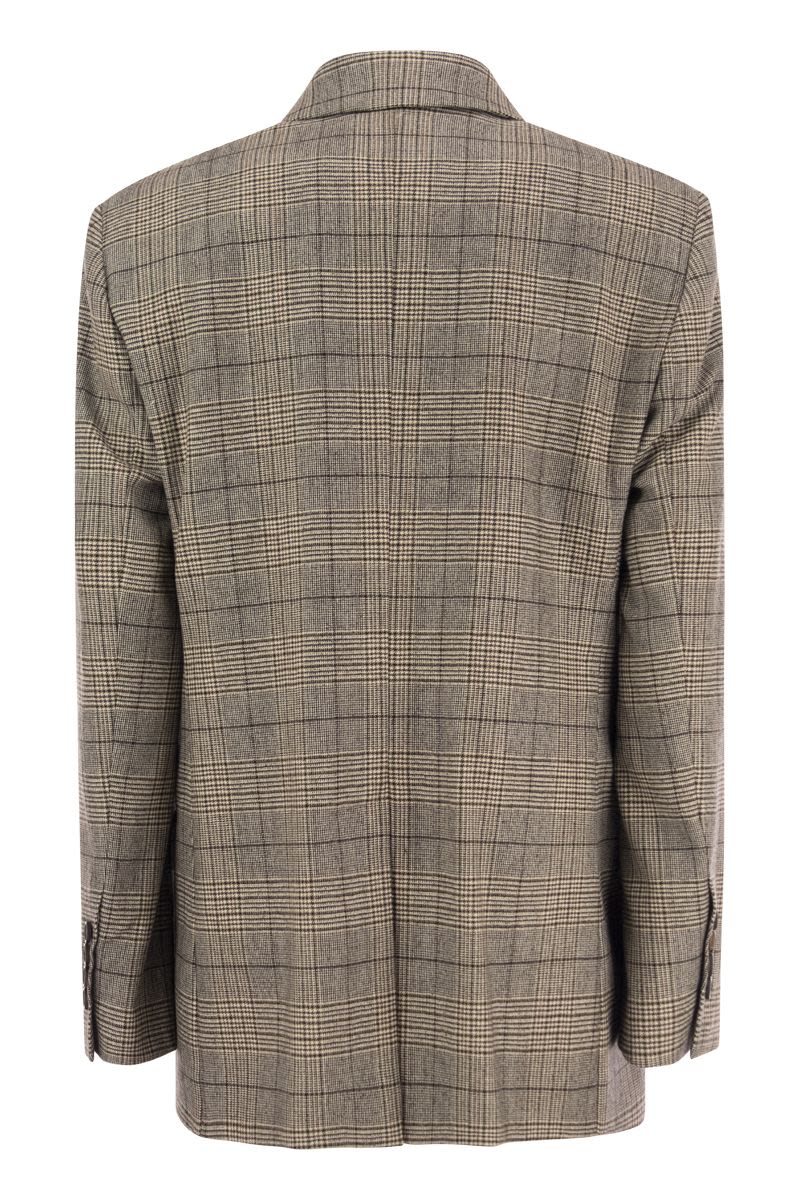 Wool and cotton blend double-breasted blazer - VOGUERINI