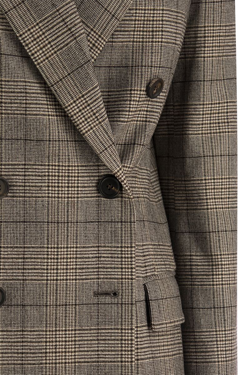 Wool and cotton blend double-breasted blazer - VOGUERINI