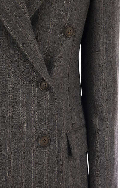 Double-breasted jacket in virgin wool blend - VOGUERINI