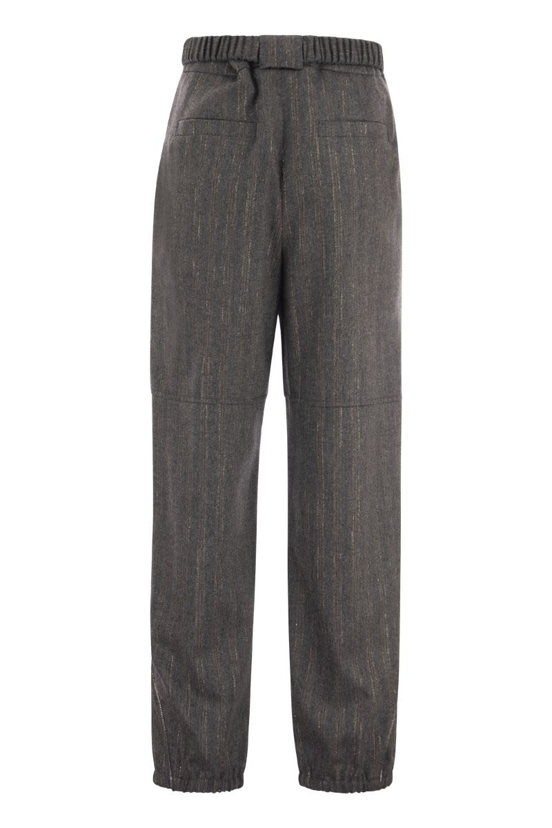 Shimmering wool flannel trousers - VOGUERINI