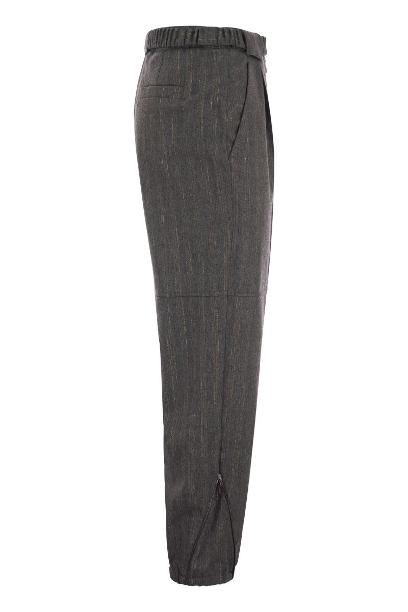 Shimmering wool flannel trousers - VOGUERINI