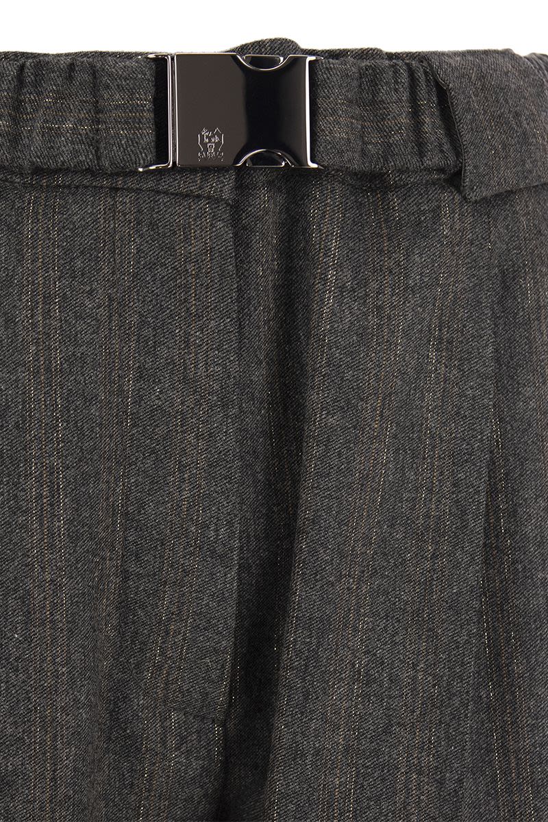 Shimmering wool flannel trousers - VOGUERINI