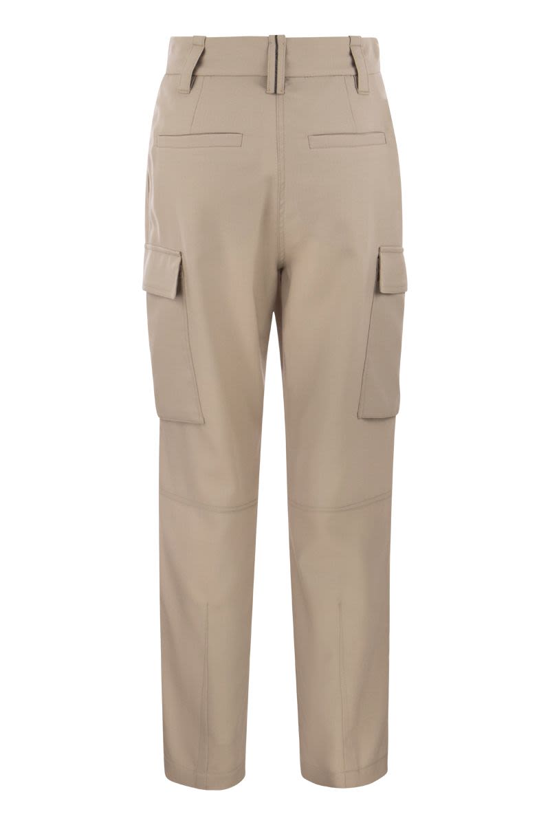 Wool Cargo Tailored Trousers - VOGUERINI