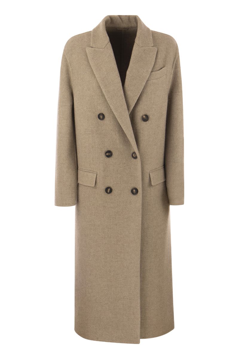 Double-breasted coat in cashmere cloth - VOGUERINI