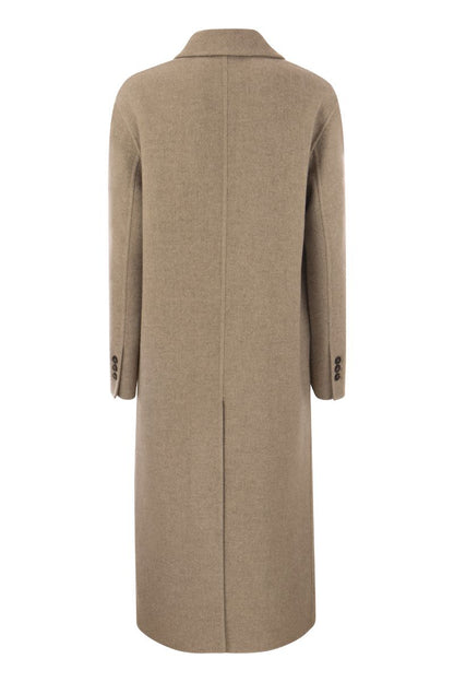 Double-breasted coat in cashmere cloth - VOGUERINI