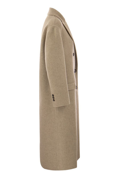 Double-breasted coat in cashmere cloth - VOGUERINI