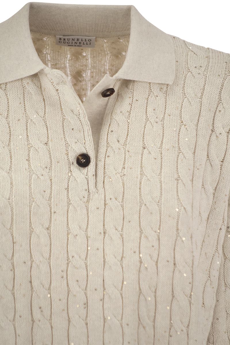 Dazzling Cables cotton polo-style shirt - VOGUERINI