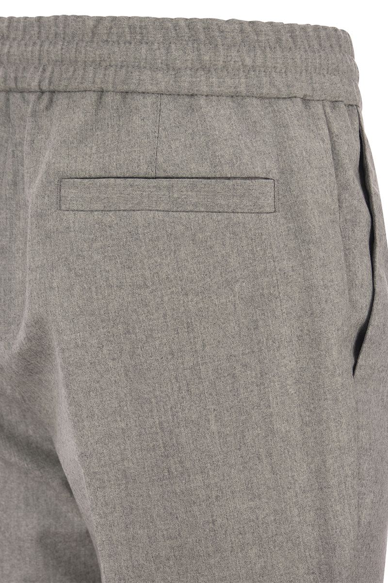 Leisure fit wool trousers with drawstring and darts - VOGUERINI