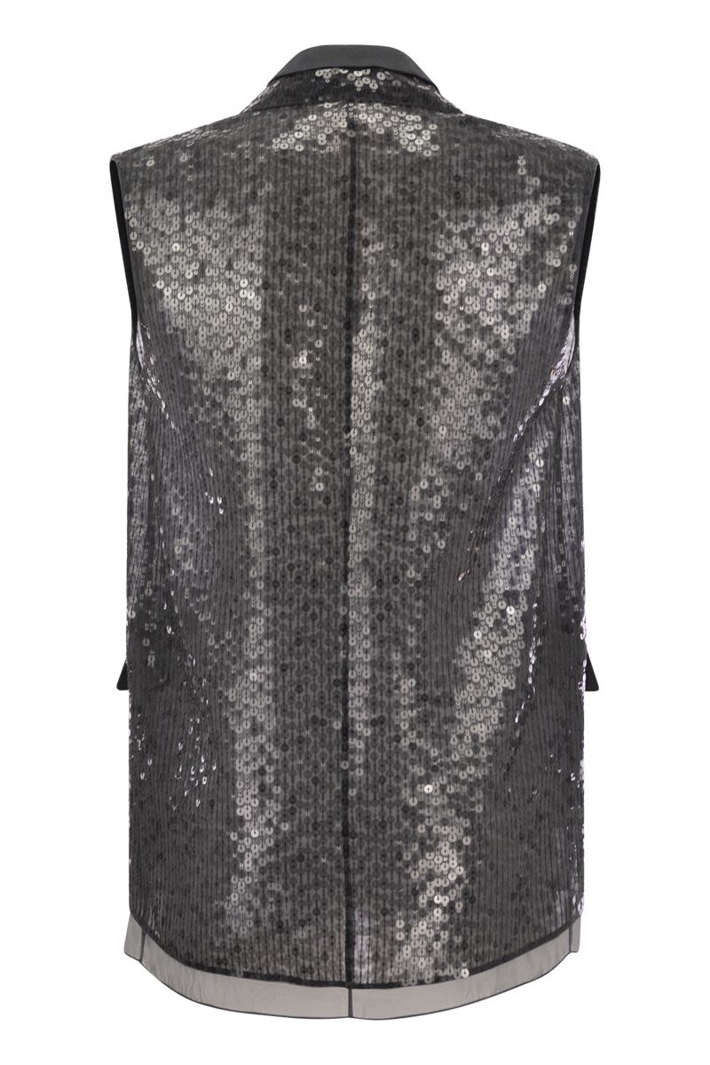 Dazzling Silk Embroidery Vest - VOGUERINI