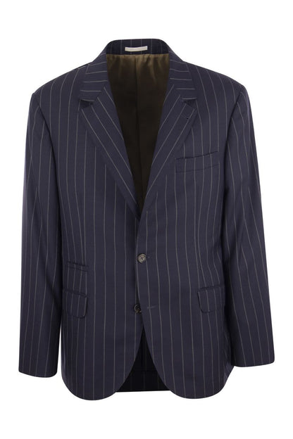 Jacket in virgin wool wide pinstripe batavia - VOGUERINI