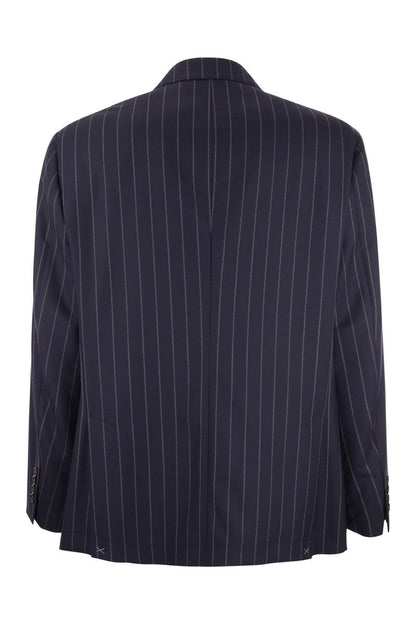 Jacket in virgin wool wide pinstripe batavia - VOGUERINI