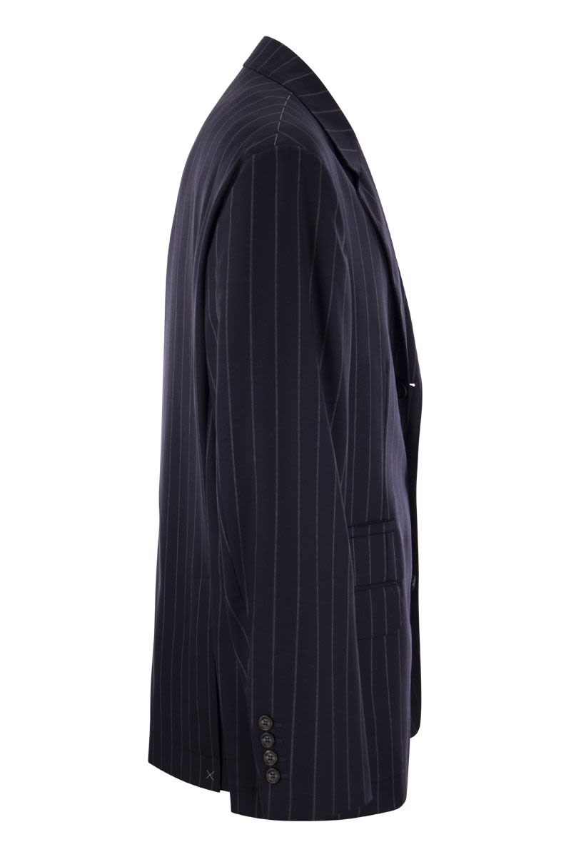 Jacket in virgin wool wide pinstripe batavia - VOGUERINI