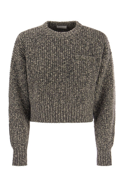 Soft virgin wool and cashmere waffle stitch knitwear - VOGUERINI