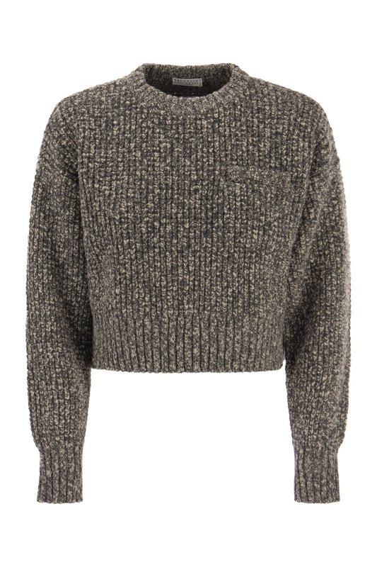 Soft virgin wool and cashmere waffle stitch knitwear - VOGUERINI