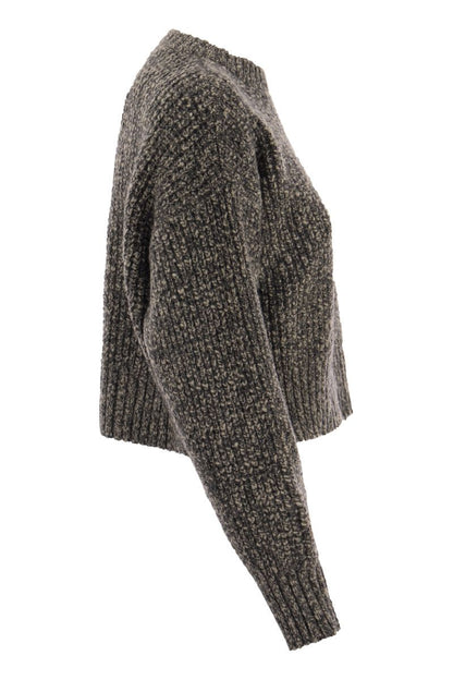 Soft virgin wool and cashmere waffle stitch knitwear - VOGUERINI