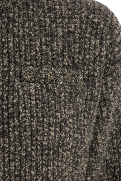 Soft virgin wool and cashmere waffle stitch knitwear - VOGUERINI