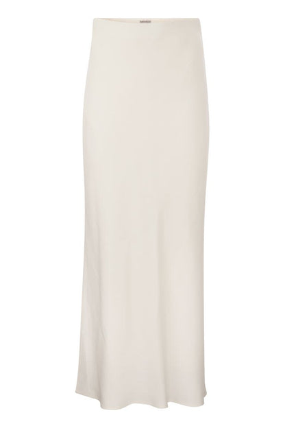 Viscose and linen long pencil skirt - VOGUERINI