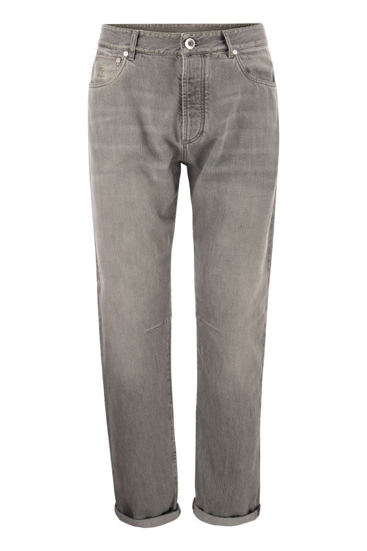 Five-pocket leisure fit denim trousers - VOGUERINI