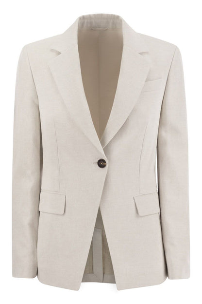 Cotton and linen jacket - VOGUERINI