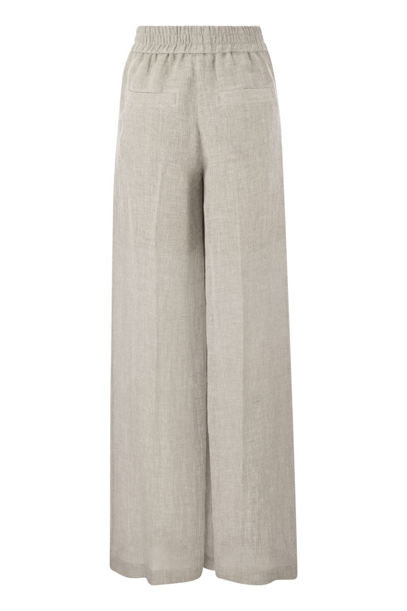 Wide trousers in linen blend - VOGUERINI