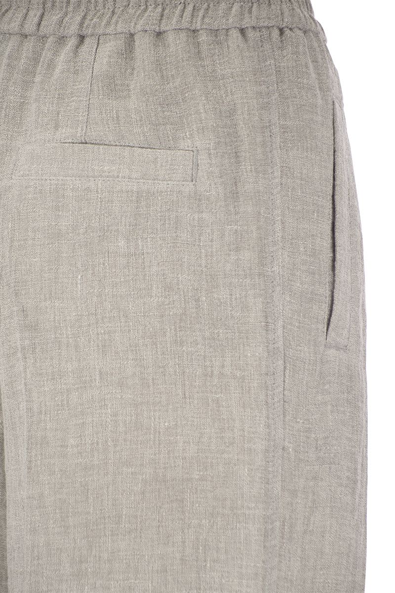 Wide trousers in linen blend - VOGUERINI