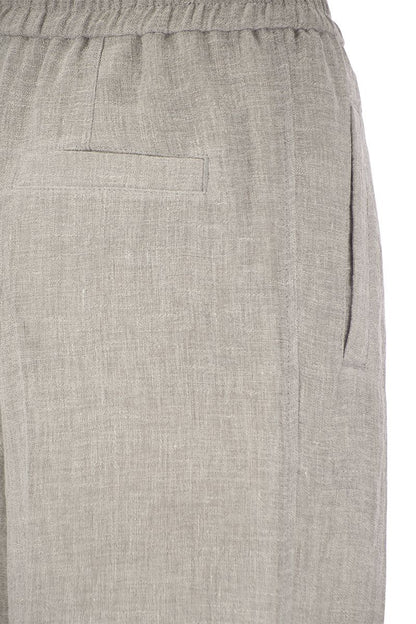 Wide trousers in linen blend - VOGUERINI