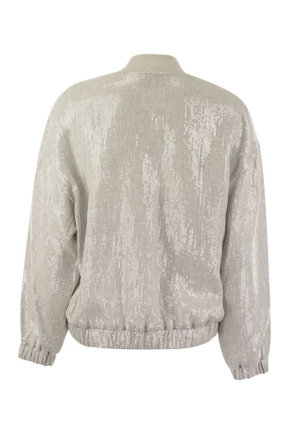 Dazzling linen gauze bomber jacket