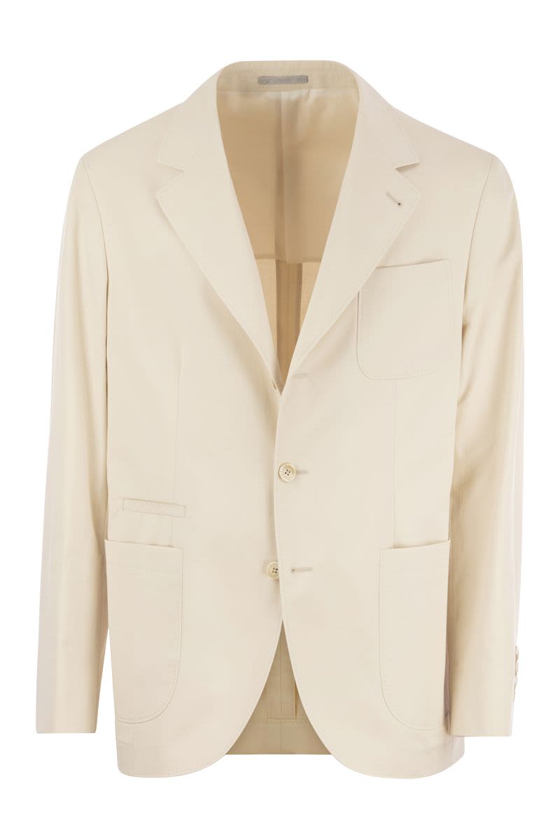 Cotton and cashmere deconstructed jacket with patch pockets - VOGUERINI
