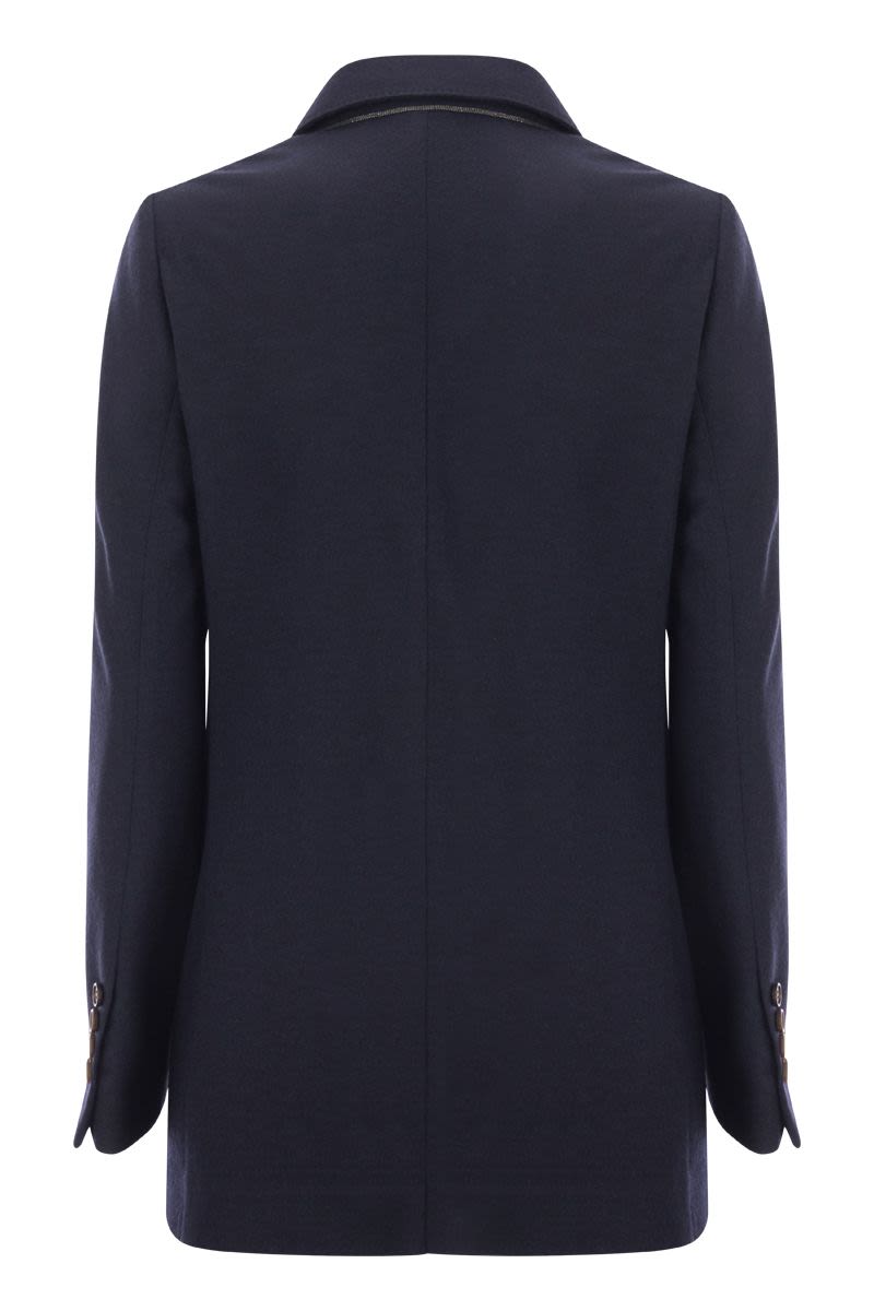 Deconstructed cashmere jacket with necklace - VOGUERINI