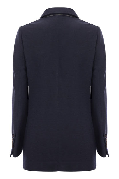 Deconstructed cashmere jacket with necklace - VOGUERINI