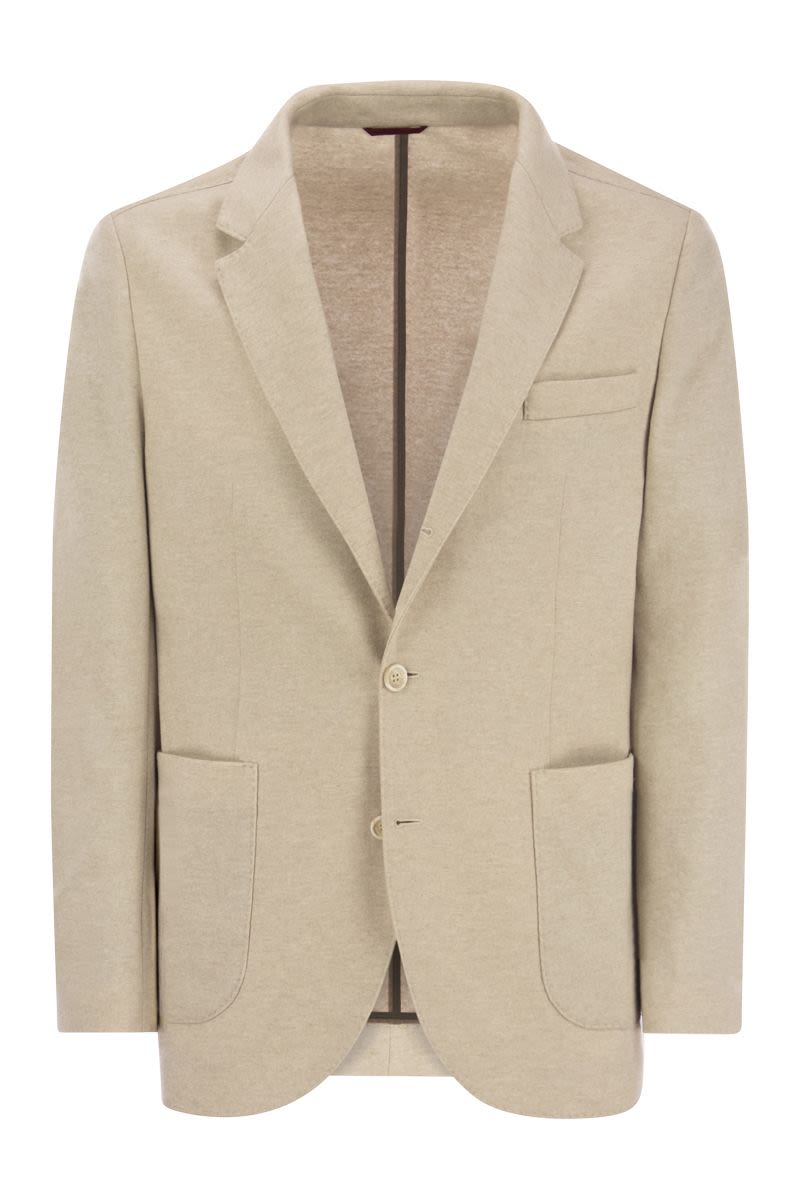 Cashmere jersey blazer with patch pockets - VOGUERINI