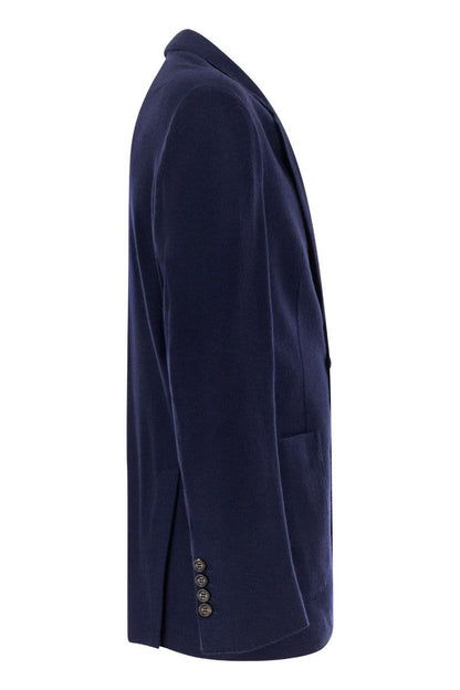 Cashmere jersey blazer with patch pockets - VOGUERINI