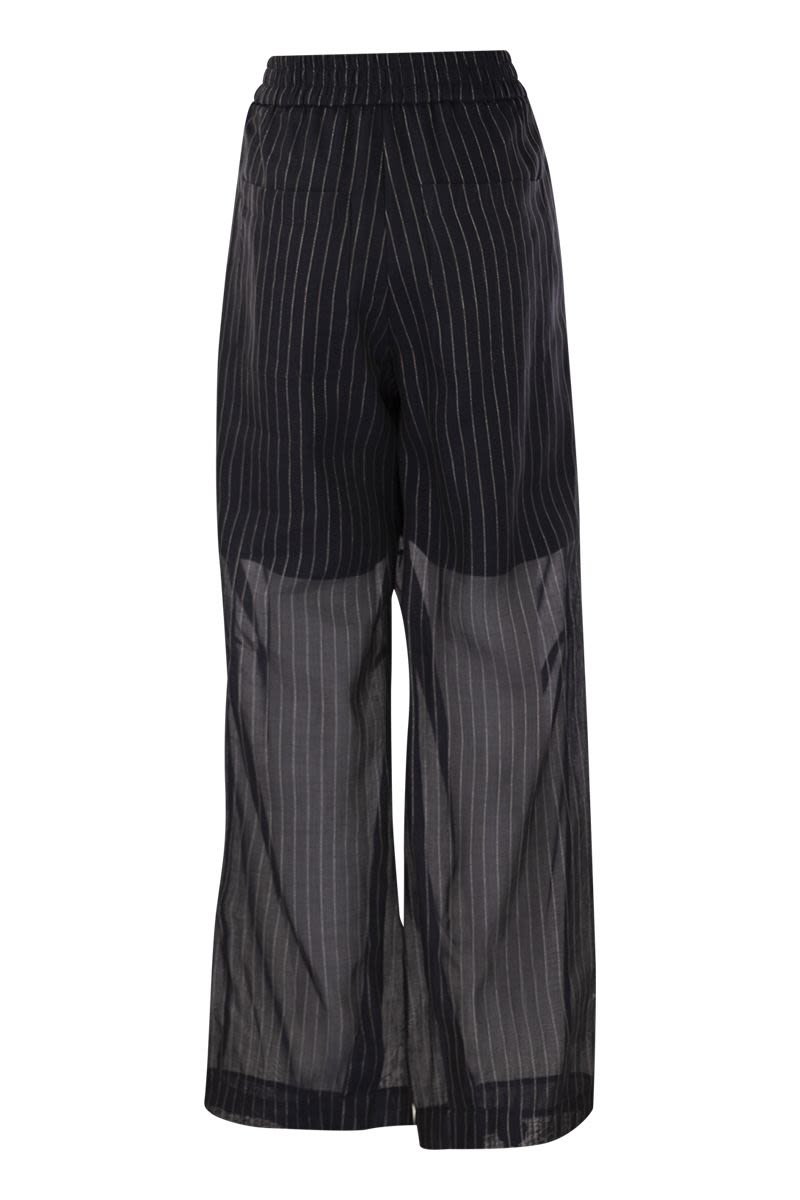 Sparkling Stripe cotton gauze loose trousers