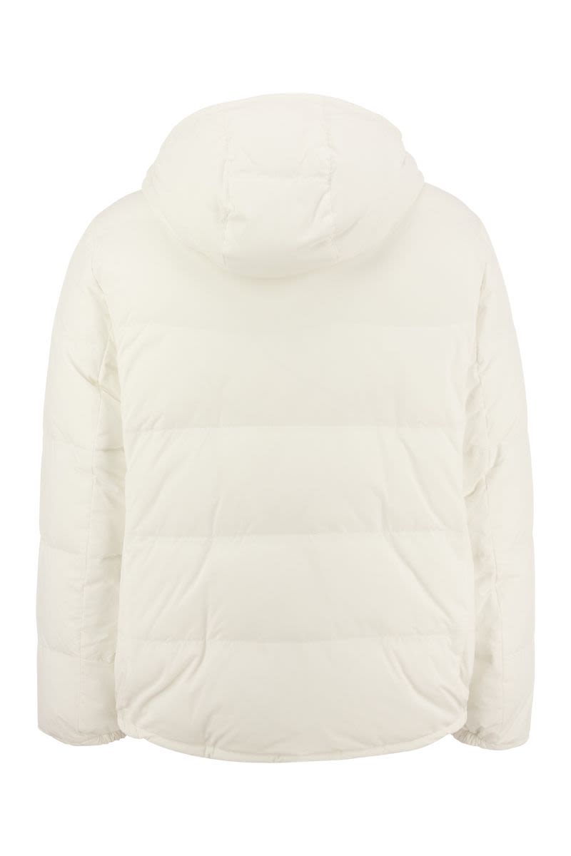 Reversible down jacket in matt nylon with hood - VOGUERINI