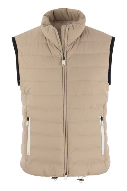 Sleeveless down jacket in membraned nylon with monile - VOGUERINI