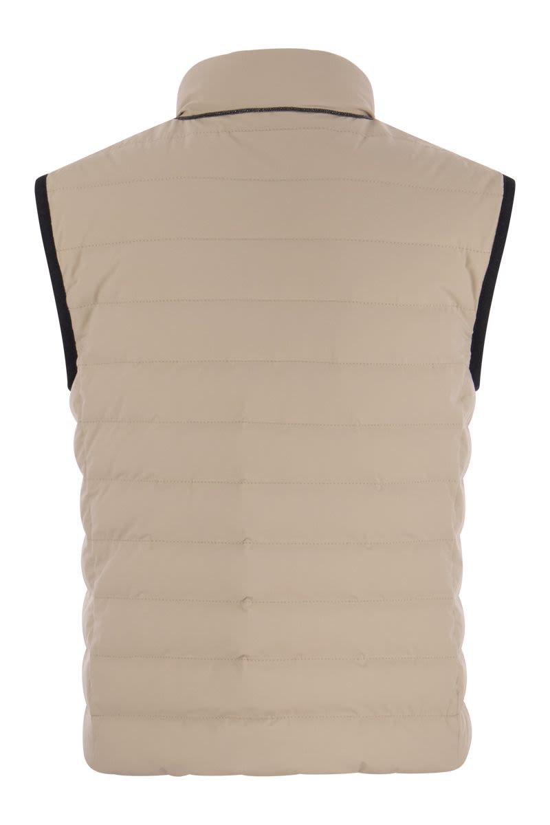 Sleeveless down jacket in membraned nylon with monile - VOGUERINI