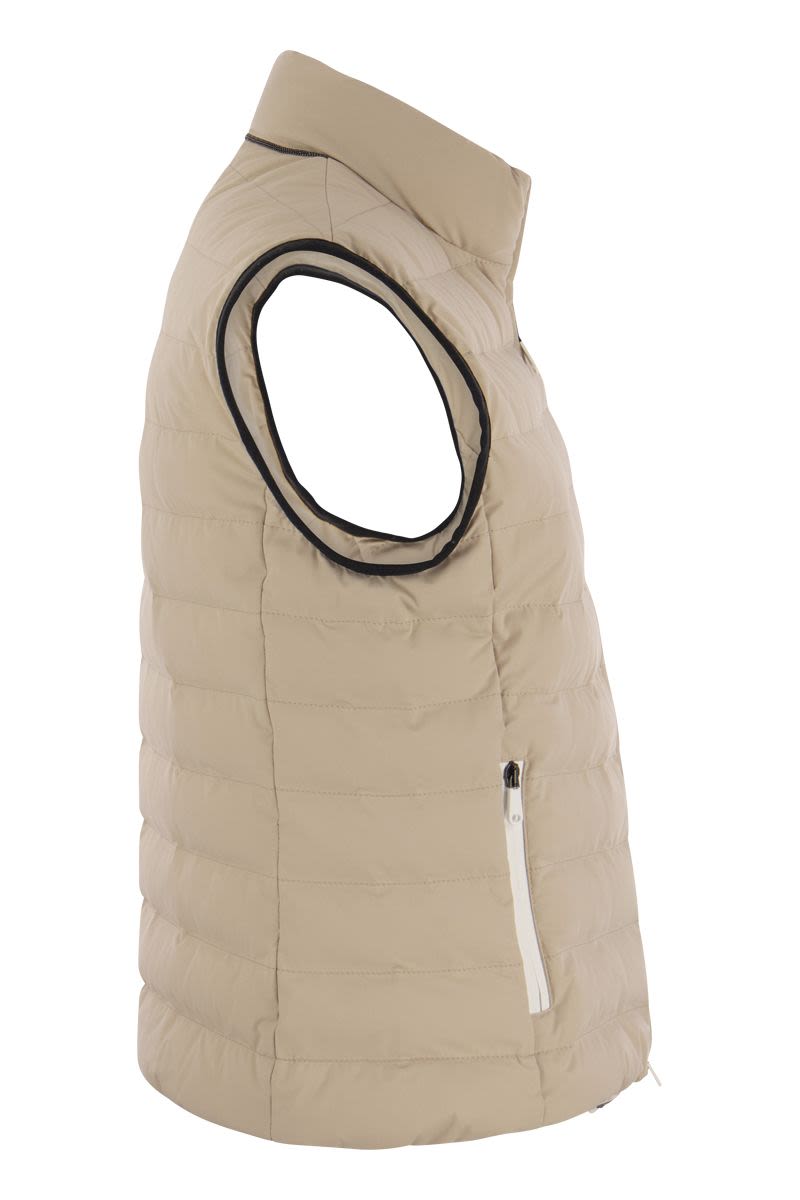 Sleeveless down jacket in membraned nylon with monile - VOGUERINI