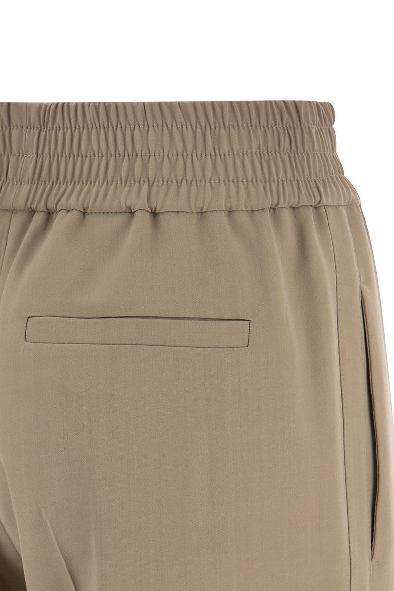 Baggy Cigarette trousers in viscose canvas and virgin wool - VOGUERINI