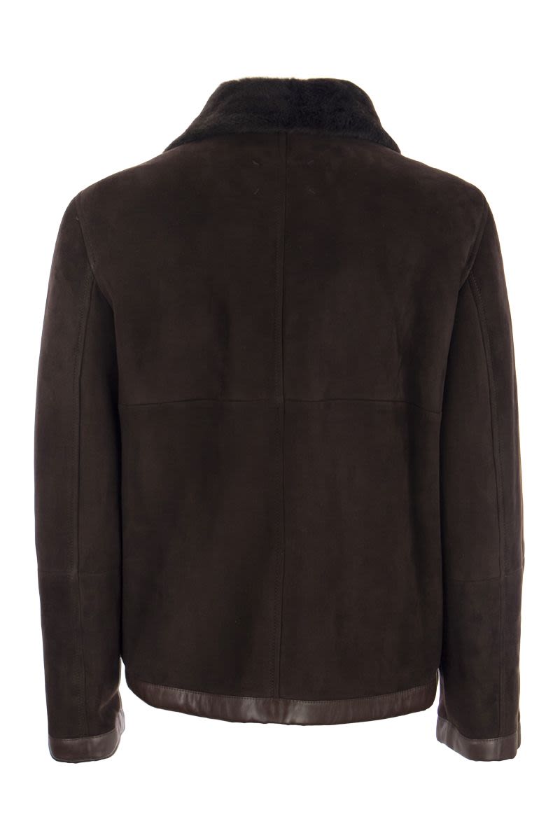 Pilot jacket in suede shearling - VOGUERINI