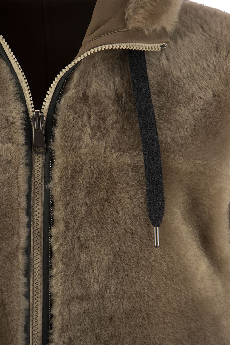 Shearling reversible parka with Shiny Trim - VOGUERINI