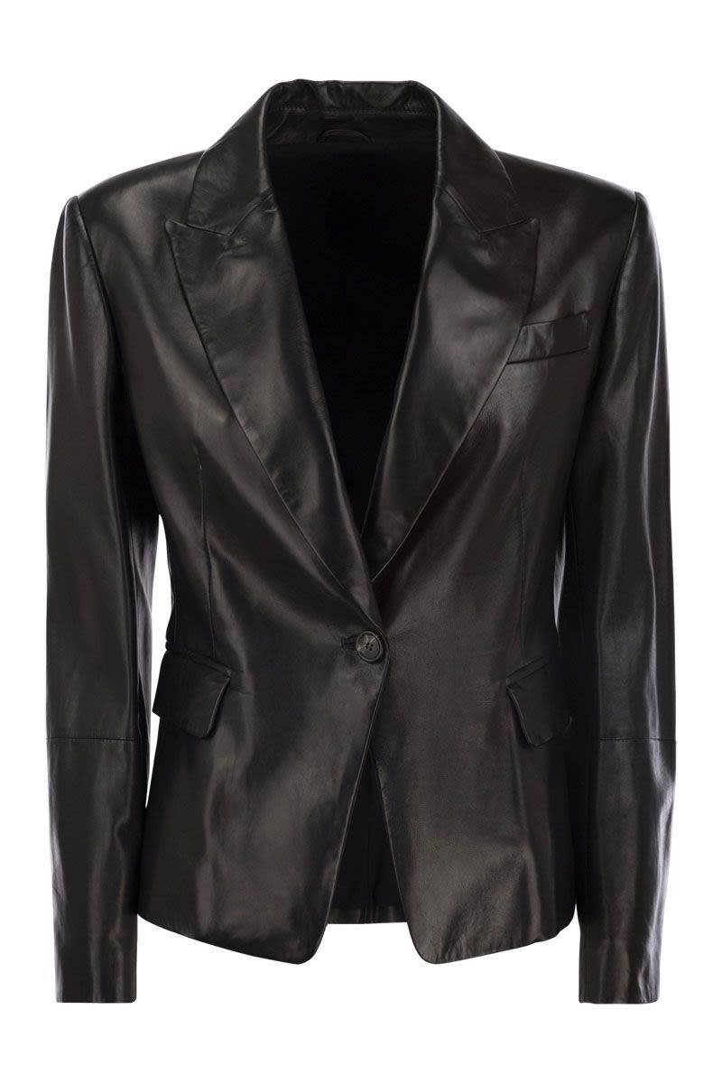Nappa leather jacket with jewellery - VOGUERINI