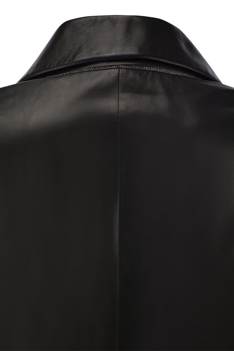 Nappa leather jacket with jewellery - VOGUERINI