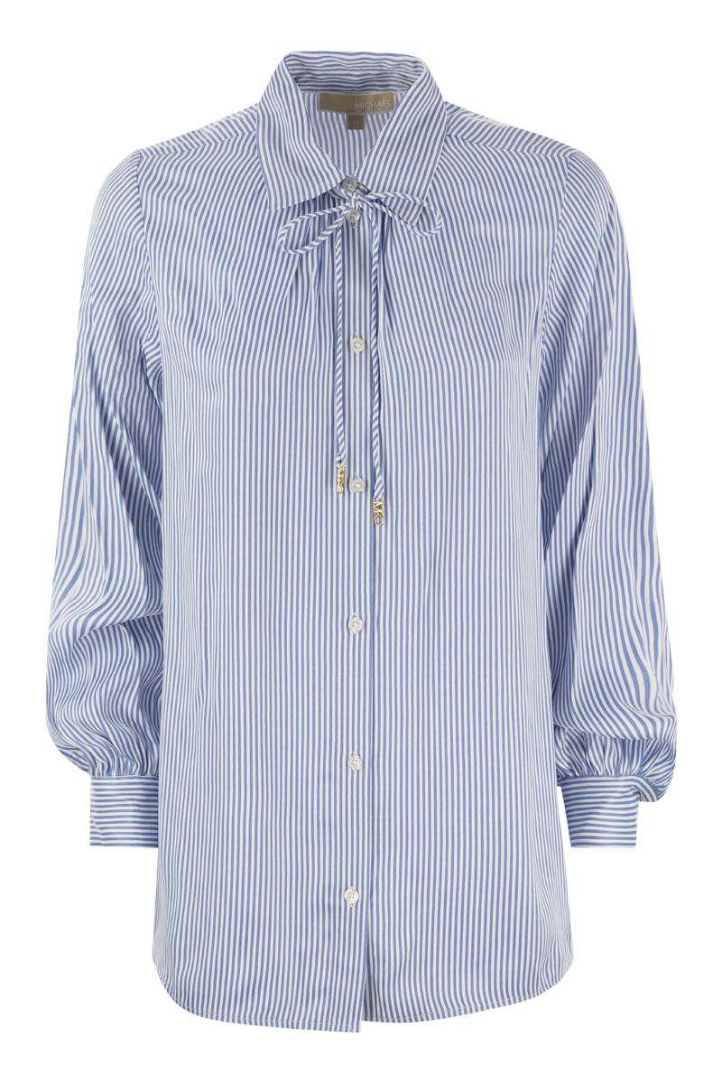 Striped viscose shirt with front fastening - VOGUERINI