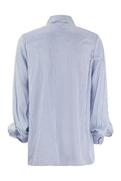 Striped viscose shirt with front fastening - VOGUERINI