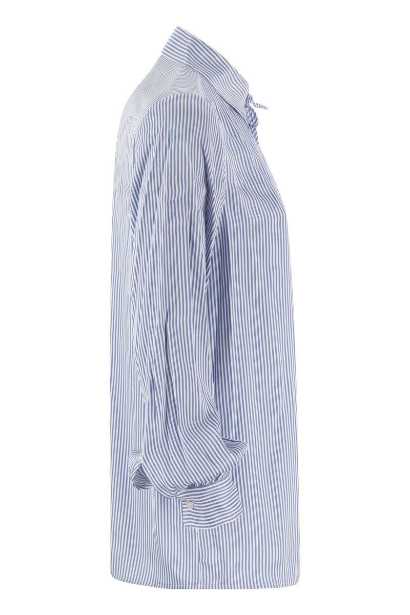 Striped viscose shirt with front fastening - VOGUERINI