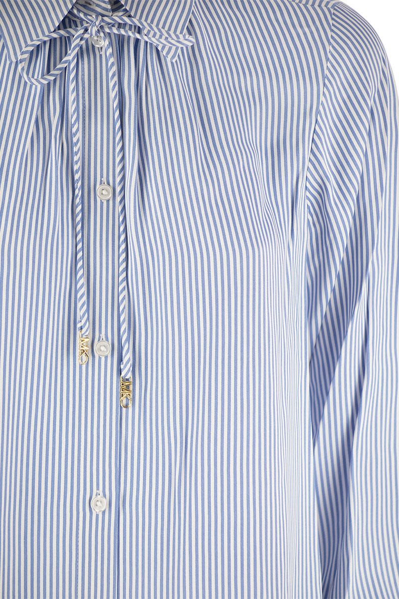 Striped viscose shirt with front fastening - VOGUERINI