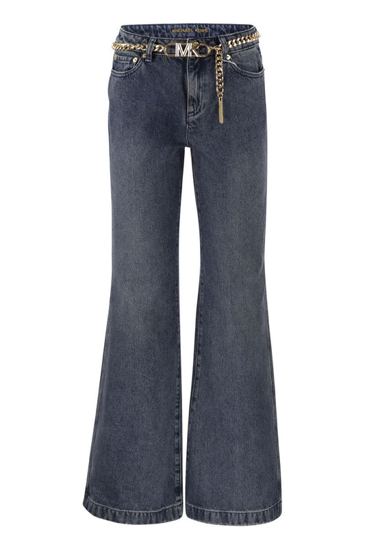 Denim flair jeans with belt - VOGUERINI