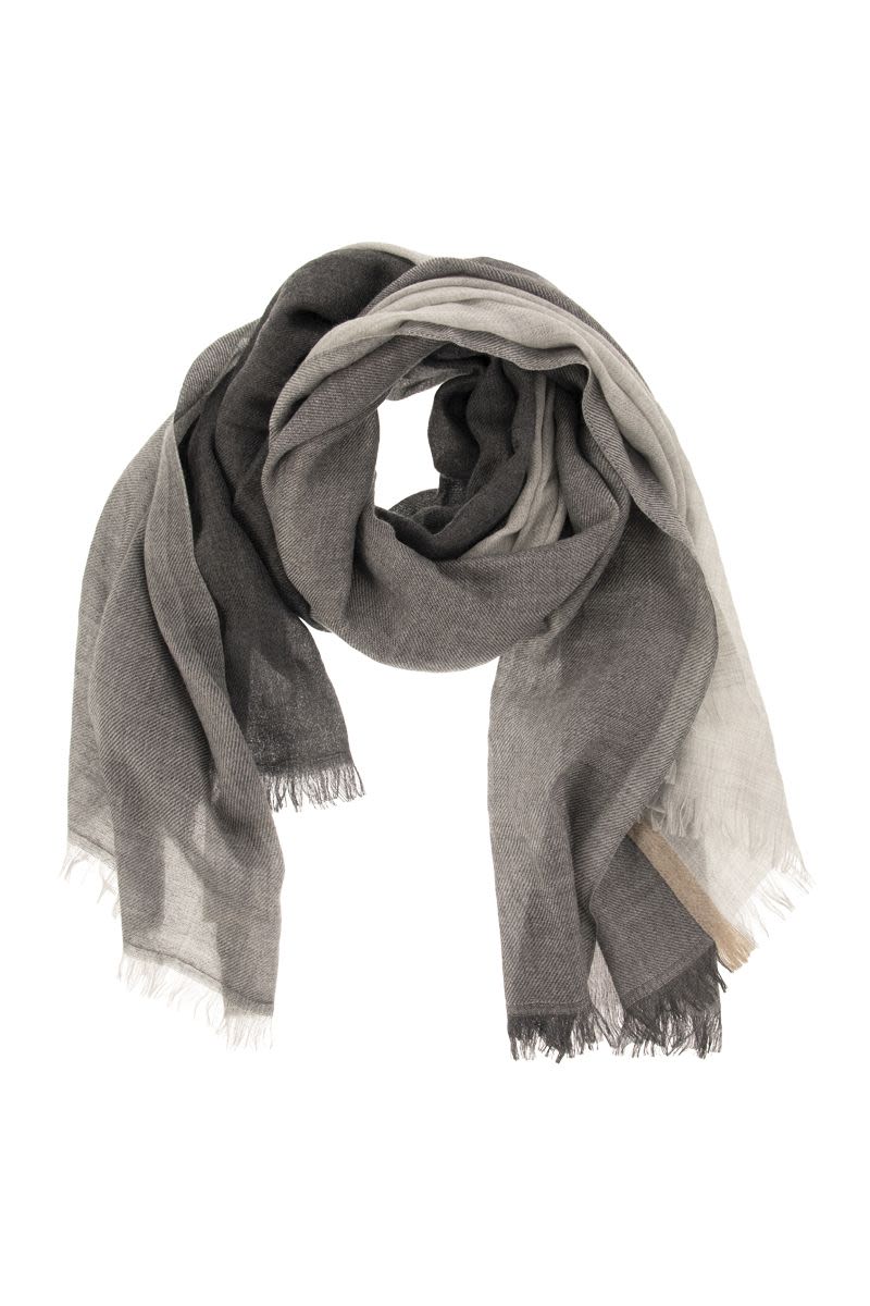 Colorblock cashmere and silk scarf - VOGUERINI