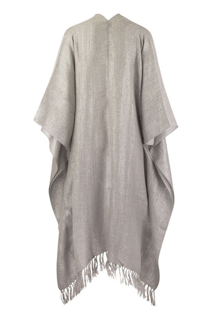 Linen-blend cape