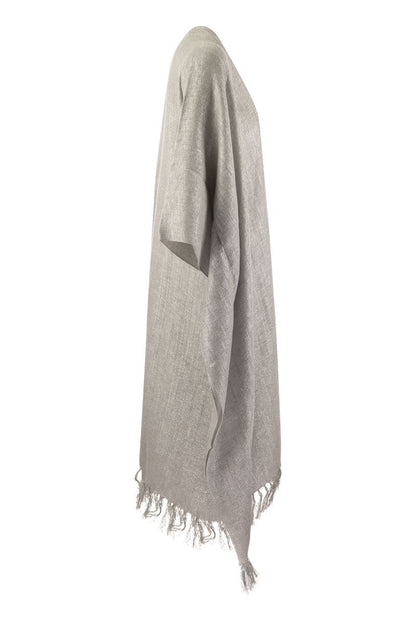 Linen-blend cape